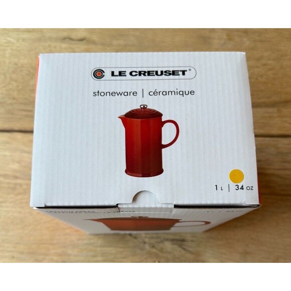 Le Creuset Stoneware 34 oz 1 Liter French Press Nectar Yellow NEW - Picture 11 of 12